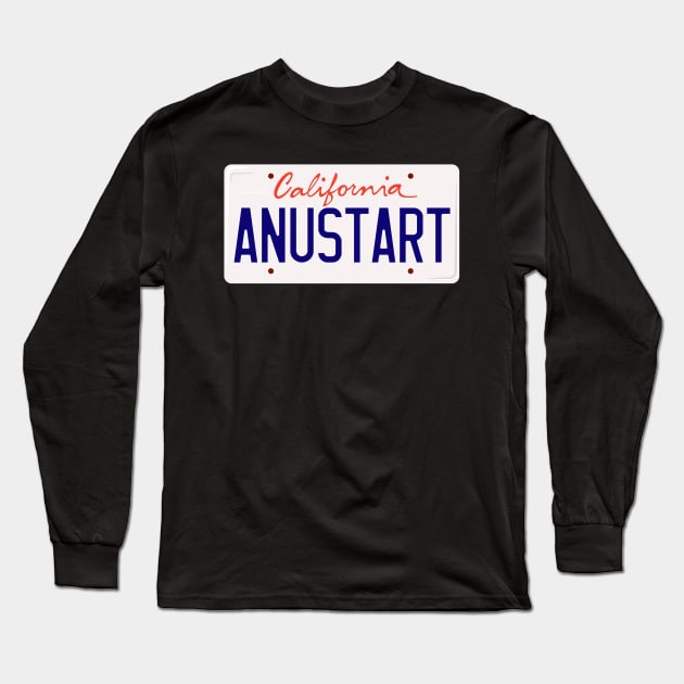 Tobias Funke Anustart A New Start License Plate Long Sleeve T-Shirt by Meta Cortex